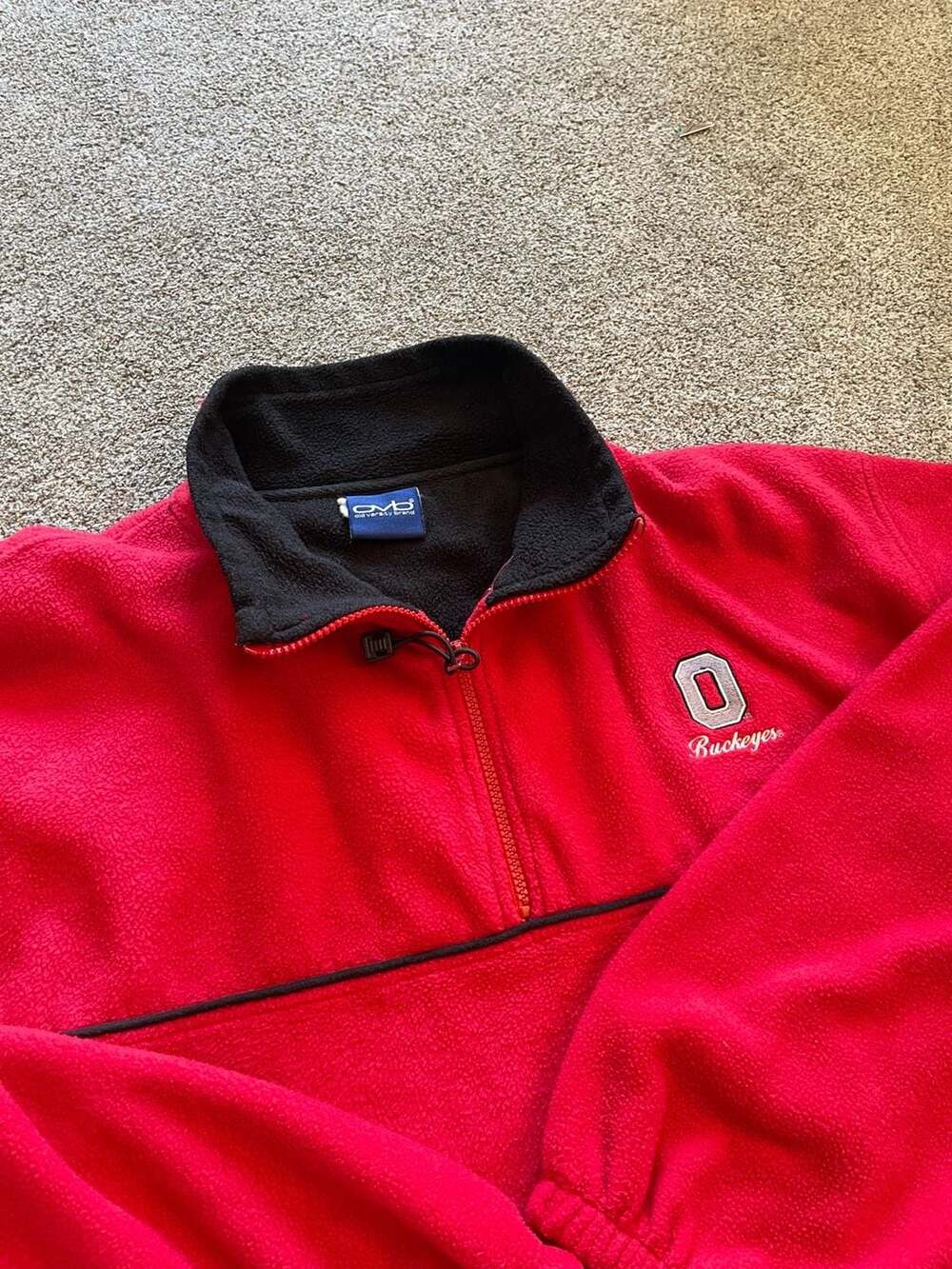 Old Varsity Brand Ohio State Buckeyes Red Quarter Zip Fleece Jacket